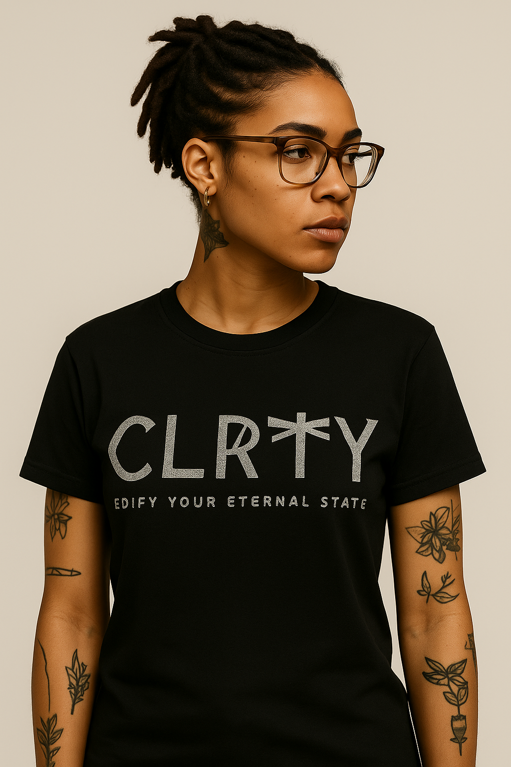 CLRTY Eclipse Back Print Tee – Silver Vision
